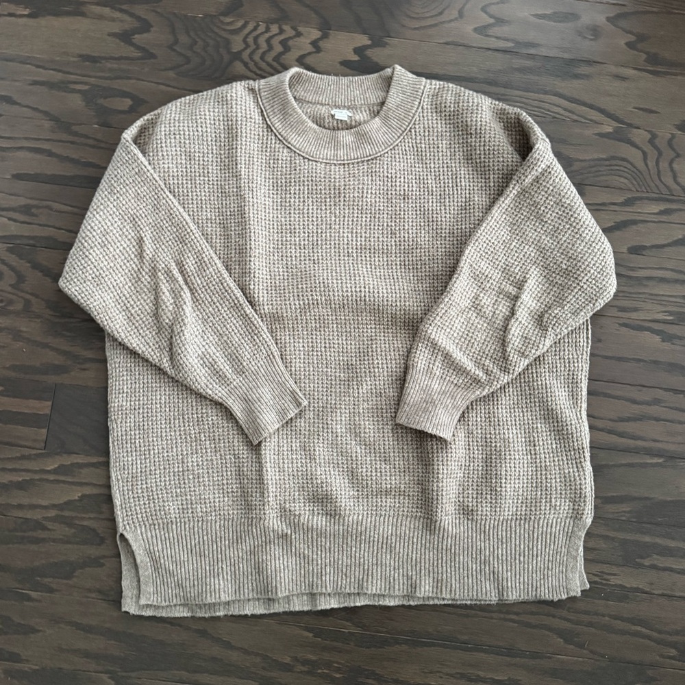 aerie Waffle Oversized Crew Neck Sweater - Sz XS